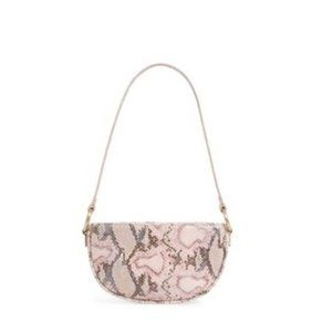 BP. Snake Embossed Half Moon Shoulder Bag